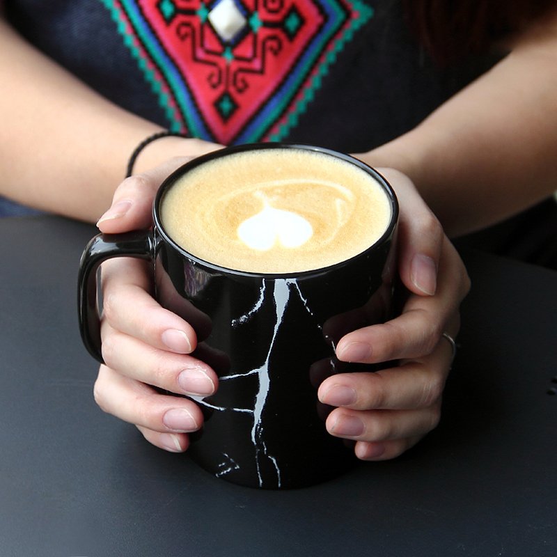Marble Ceramic Coffee Mug – Black or White