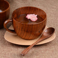 Rustic Morning Wooden Mug and Spoon Set