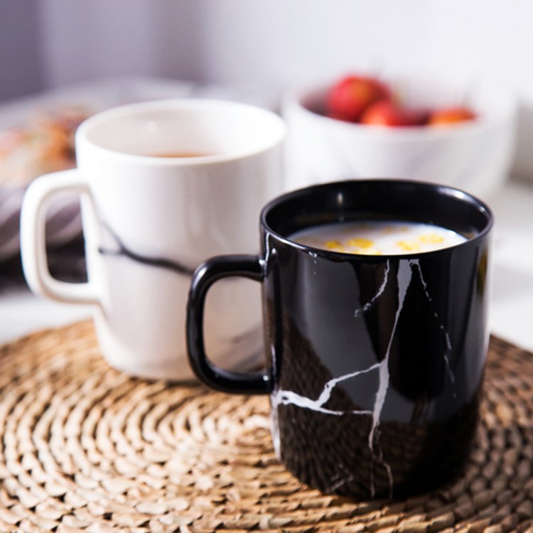 Marble Ceramic Coffee Mug – Black or White