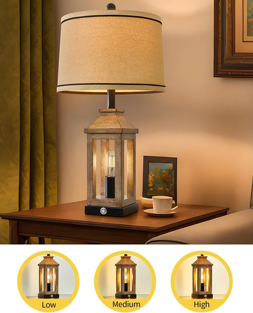 Dimmable Touch Control Farmhouse USB Table Lamp Set