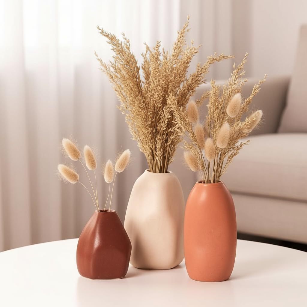 Modern Earthtone Ceramic Vase Set