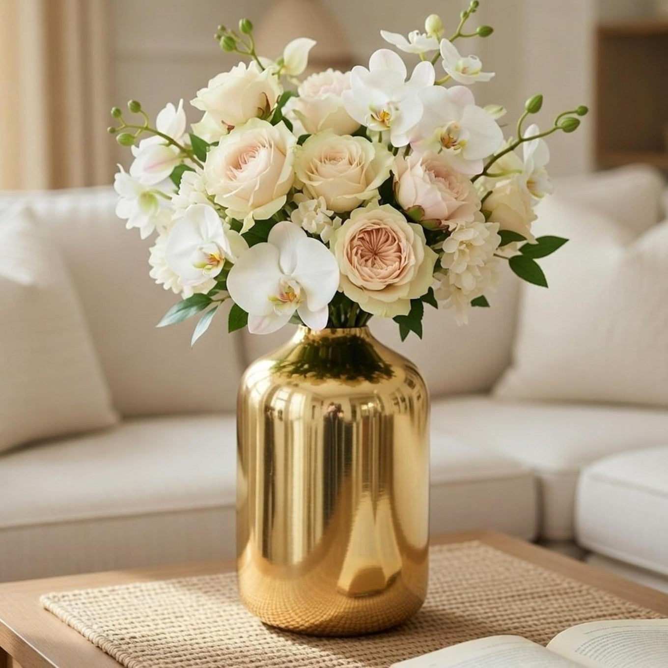Golden Glow Decorative Vase